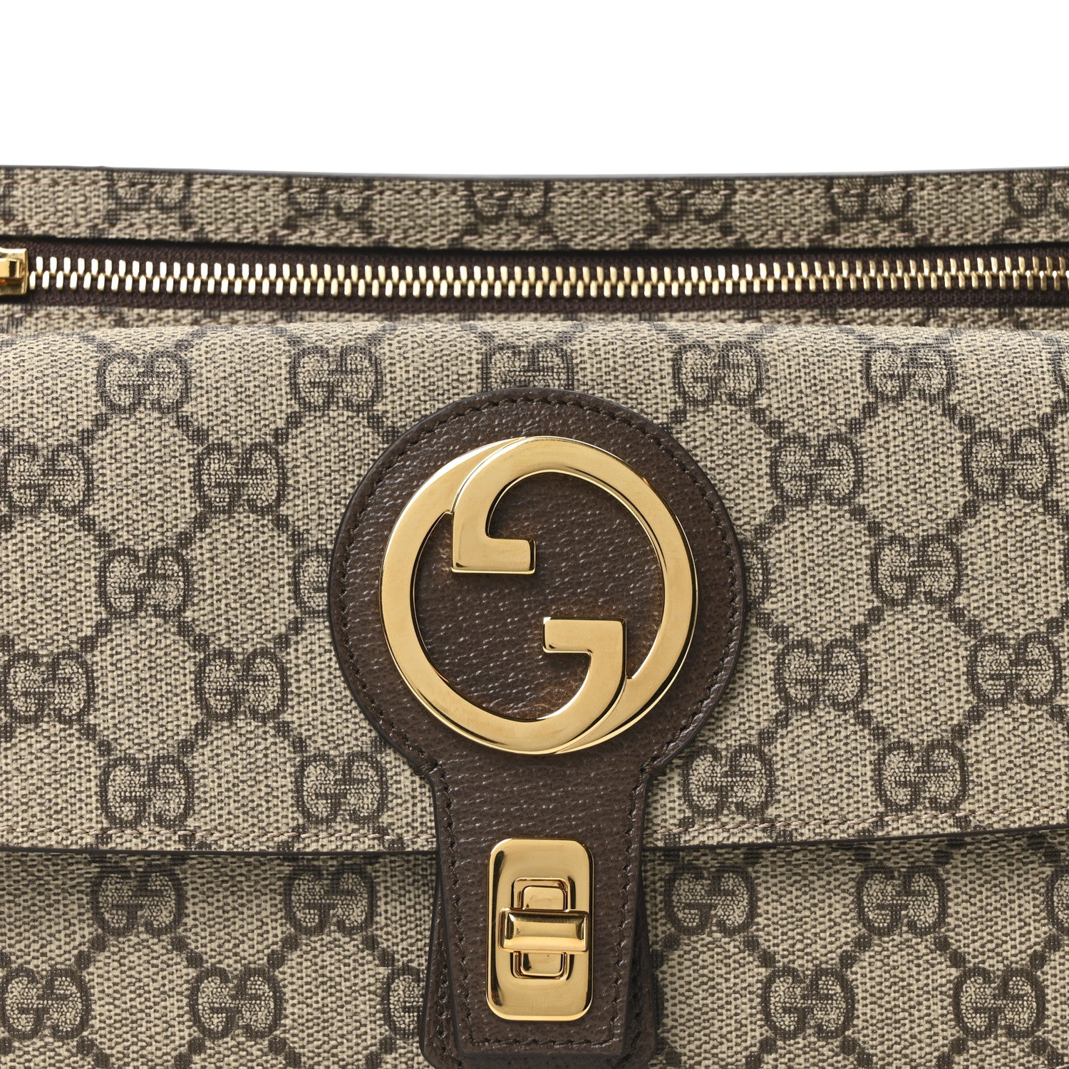 Gucci GG Supreme Monogram Textured Dollar Calfskin Blondie Belt Bag Beige Ebony New Acero 8 of 10