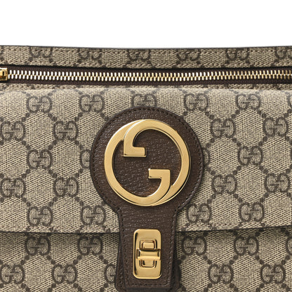 Gucci GG Supreme Monogram Textured Dollar Calfskin Blondie Belt Bag Beige Ebony New Acero 8 of 10