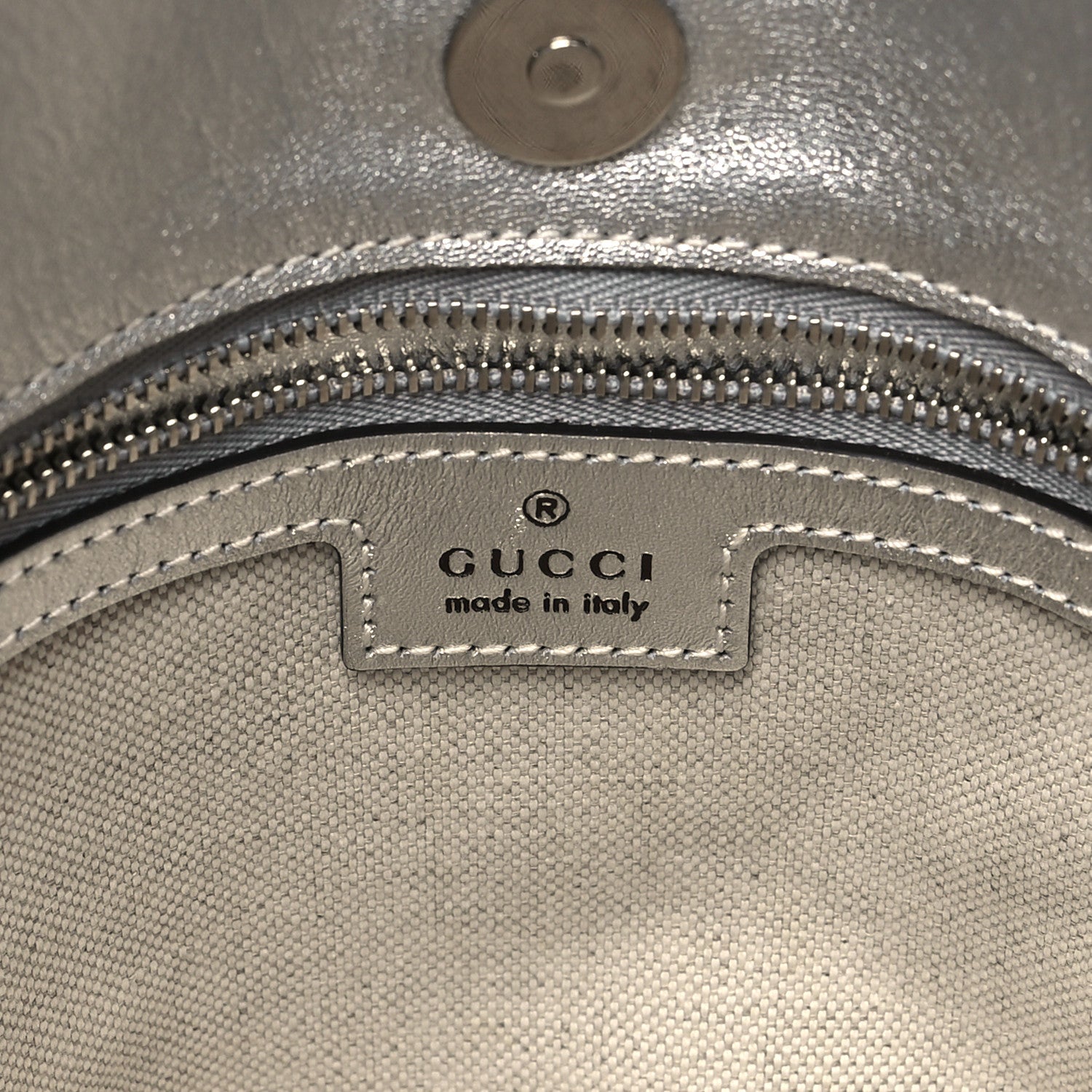 Gucci Sakai Be Green Calfskin Diagonal Stitched Small Blondie Tote Silver 6 of 10