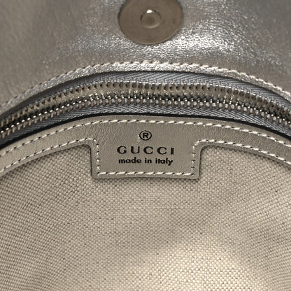 Gucci Sakai Be Green Calfskin Diagonal Stitched Small Blondie Tote Silver 6 of 10