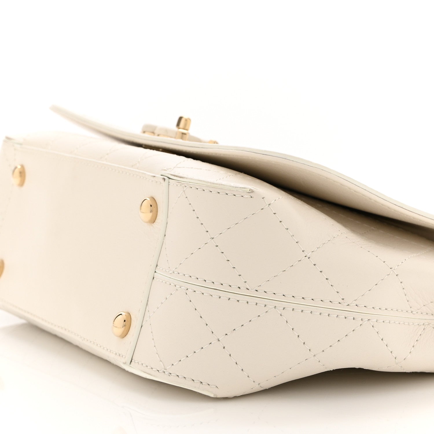 Chanel Calfskin Stitched Medium Covered CC Flap Bag White 10 of 10