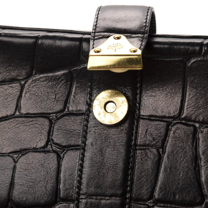 Mulberry Crocodile Embossed Calfskin Frame Clutch Black 8 of 13