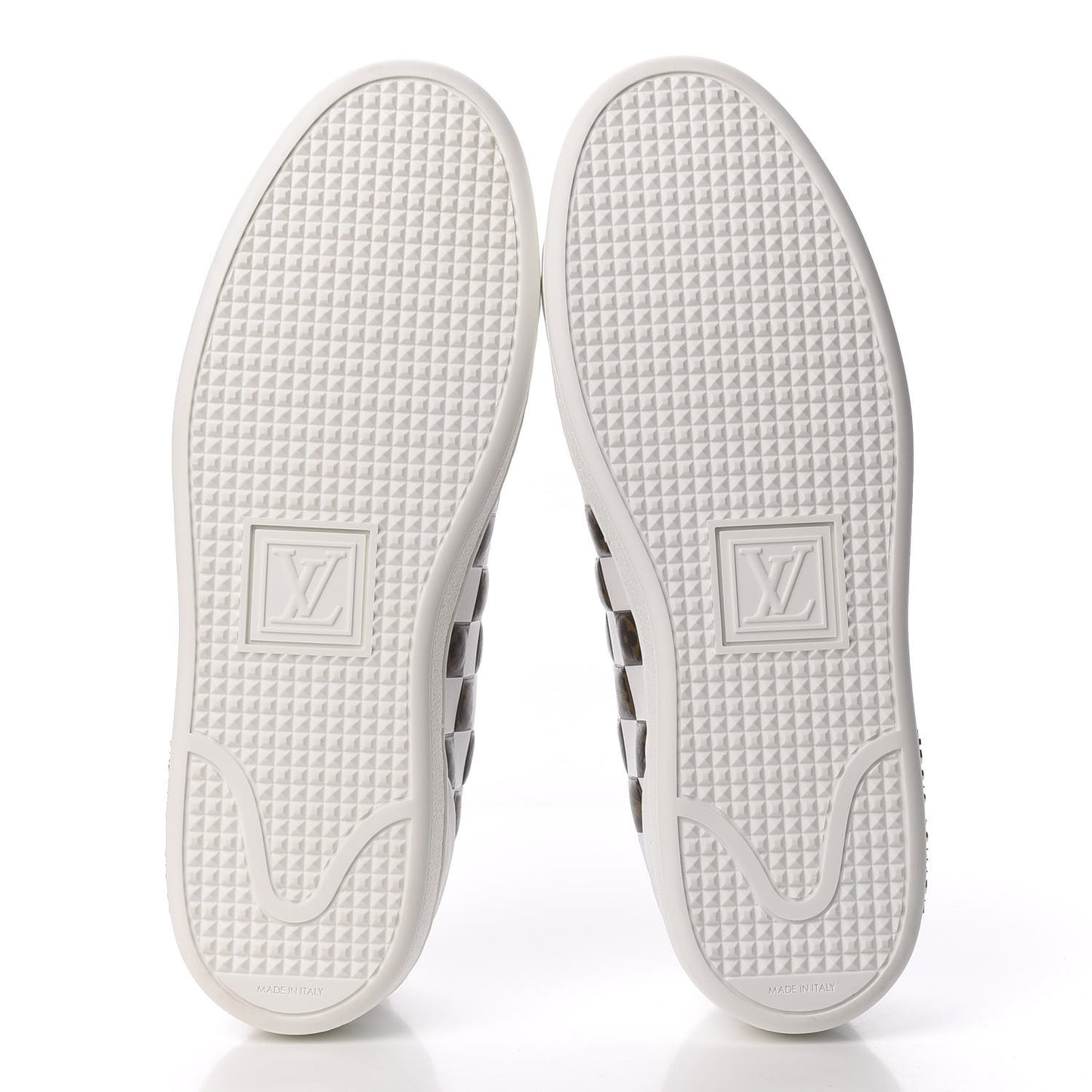 Calfskin Monogram Damier Tressage Frontrow Sneakers 37.5 White