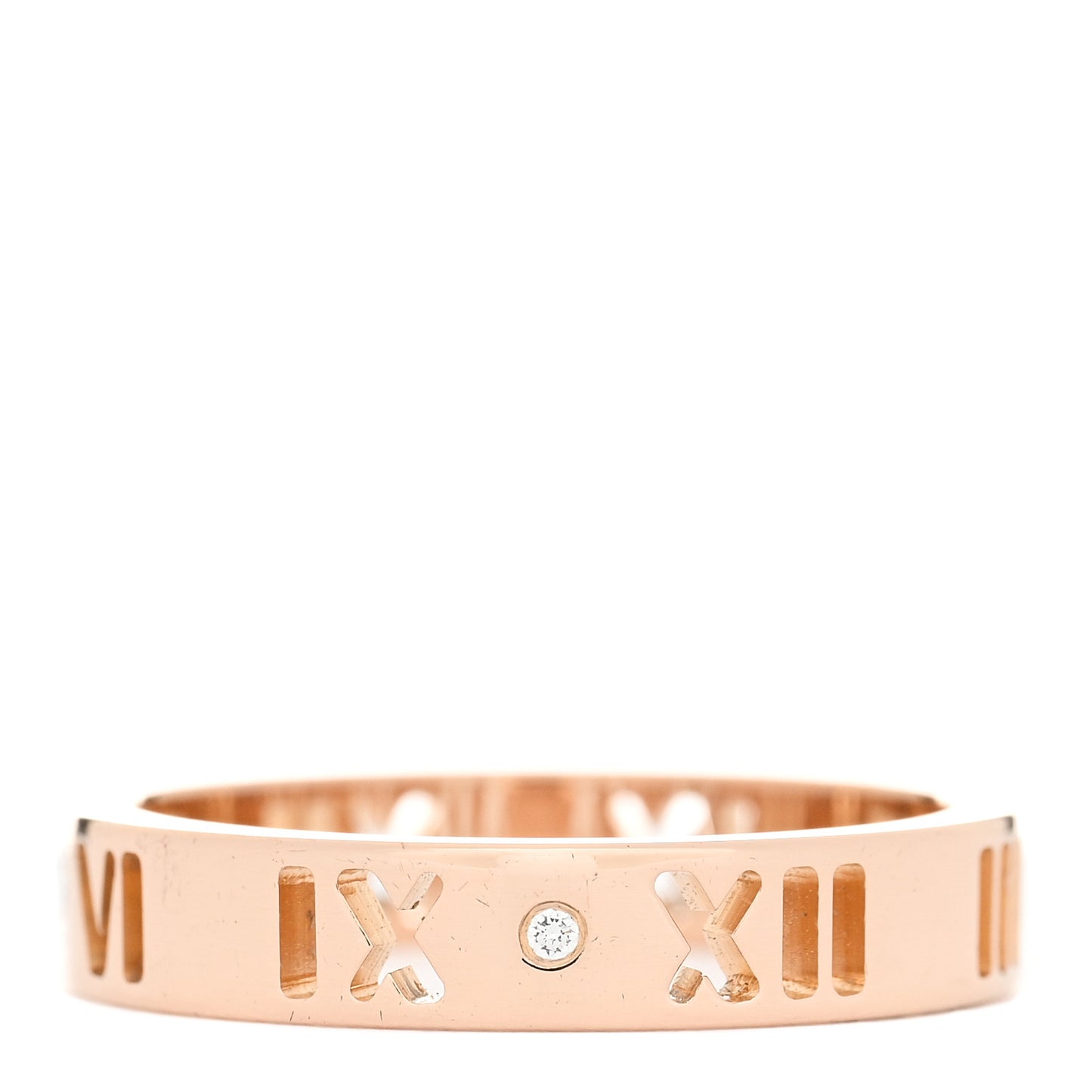 18K Rose Gold Diamond Atlas Pierced Ring 49 5