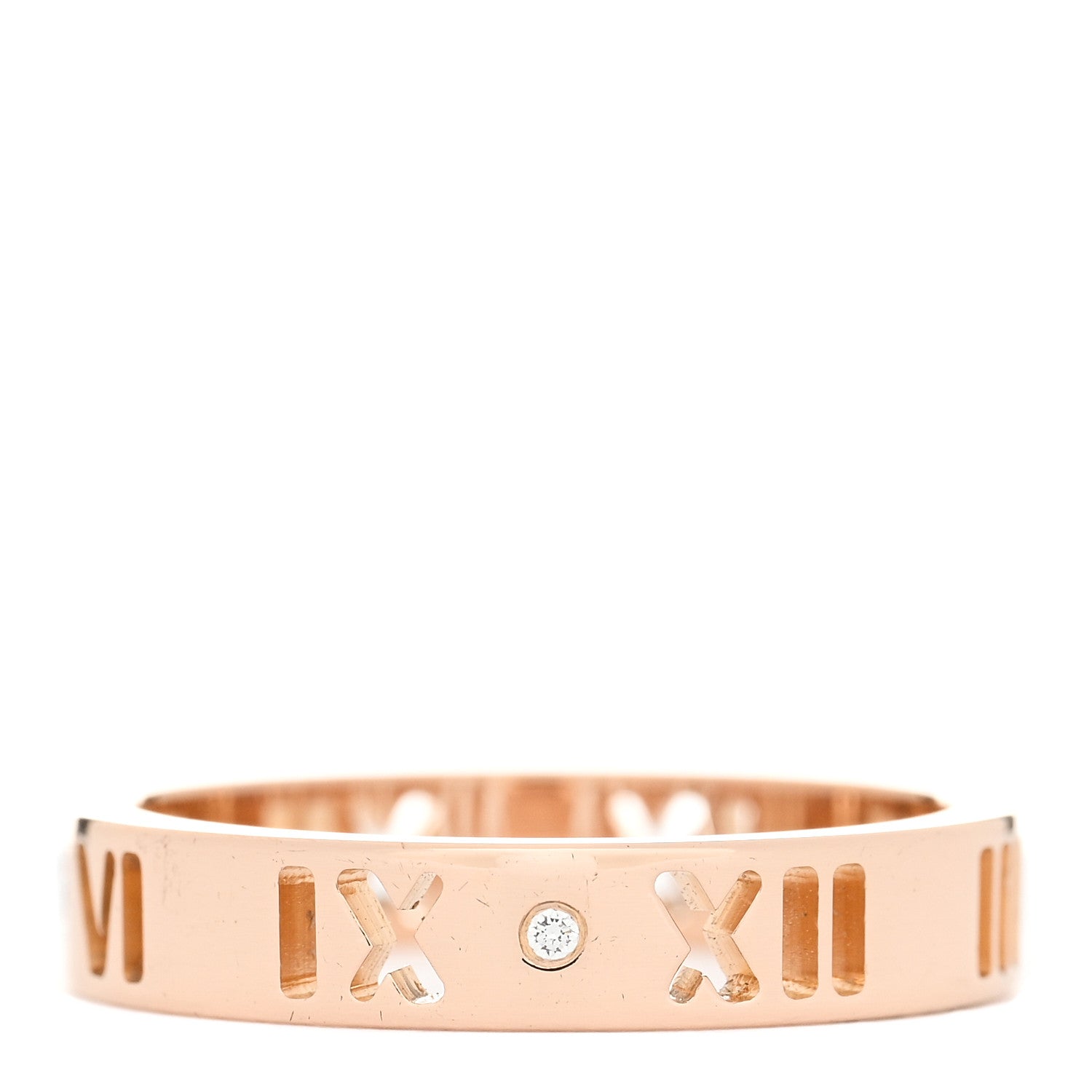 Tiffany 18K Rose Gold Diamond Atlas Pierced Ring 49 5 2 of 4