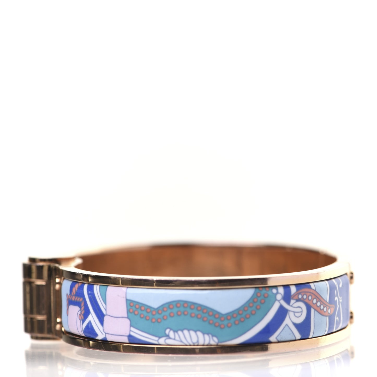 Enamel Printed Narrow Hinged Bracelet S