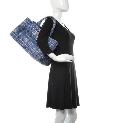 Prada Canapa Tote Blue White 2 of 14