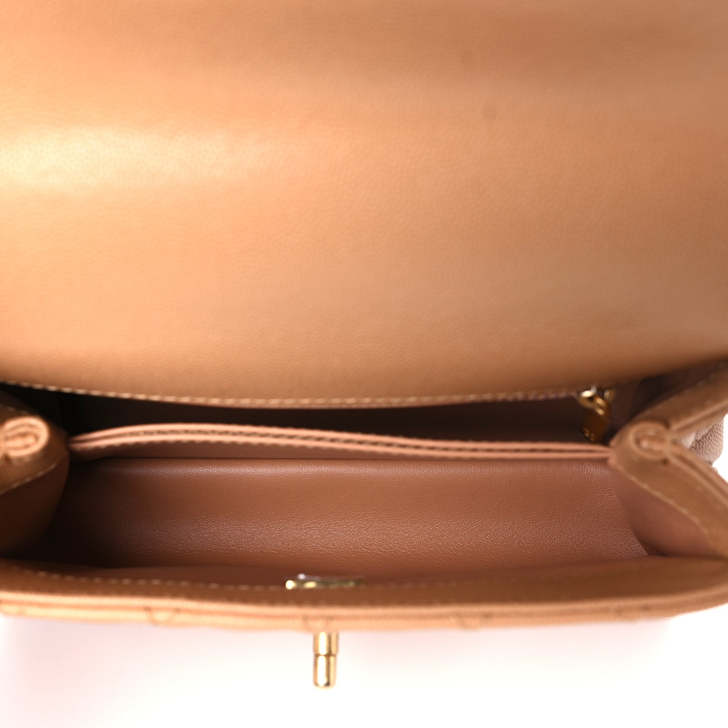 Chanel Caviar Quilted Mini Coco Chain Handle Flap Dark Beige 4 of 9