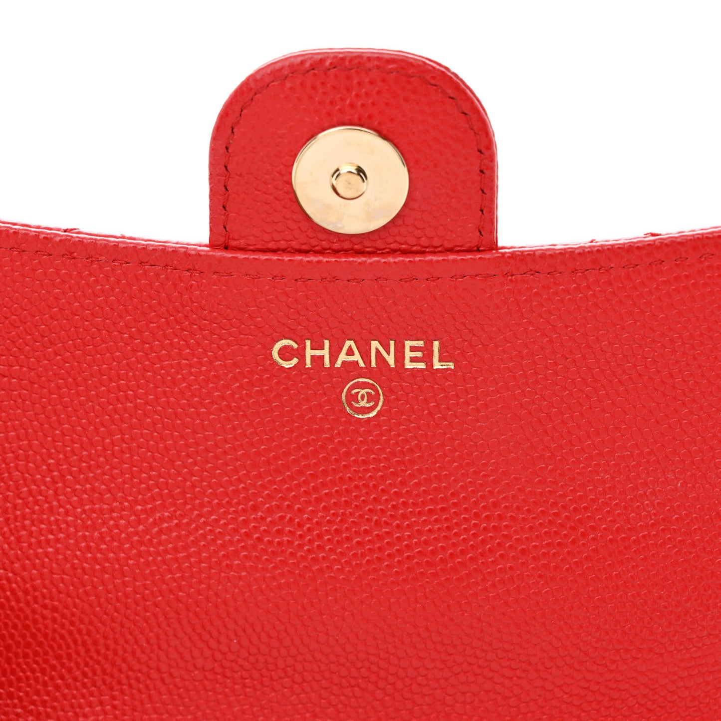 Caviar Quilted Flap Phone Holder With Chain Red