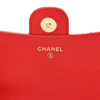 Chanel Caviar Quilted Flap Phone Holder With Chain Red 7 of 16