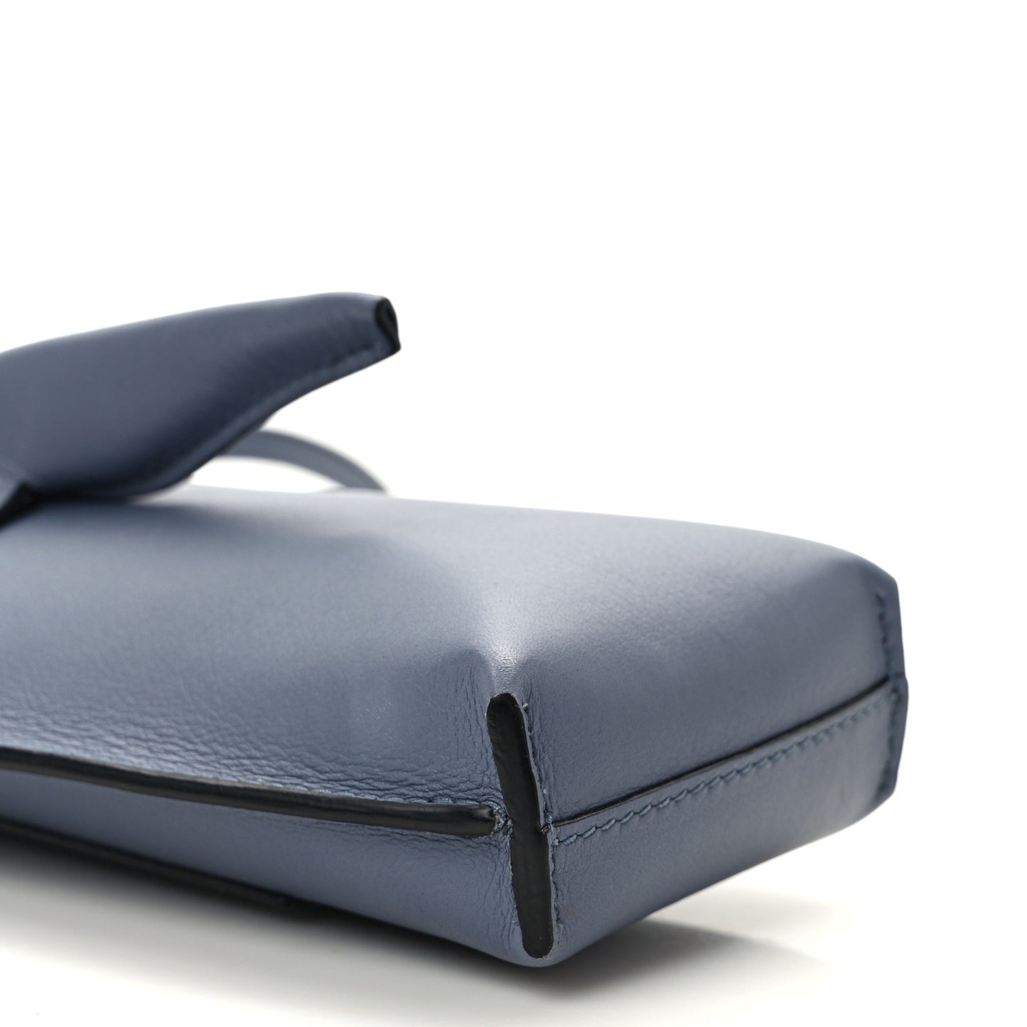 Calfskin Elephant Pouch Crossbody Bag Stone Blue