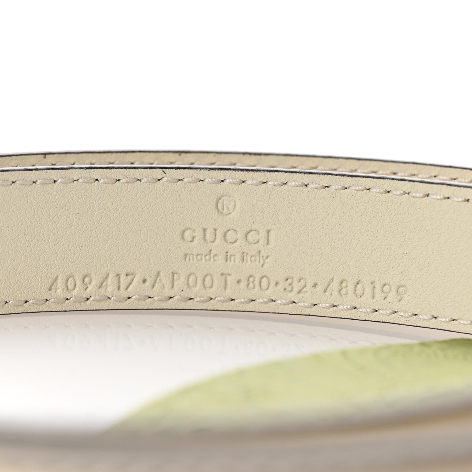 Gucci Calfskin Double G 20mm Belt 80 32 Mystic White 3 of 6