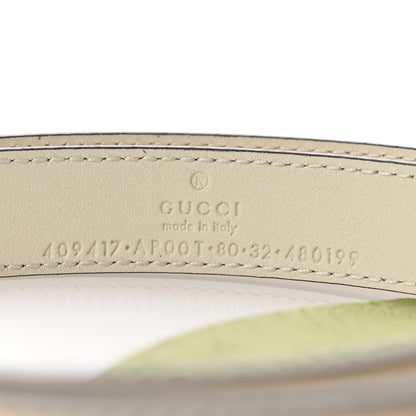 Gucci Calfskin Double G 20mm Belt 80 32 Mystic White 3 of 6