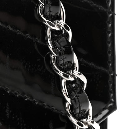 Chanel Patent Quilted Chevron Cutaway Flap Bag Black 14 of 14