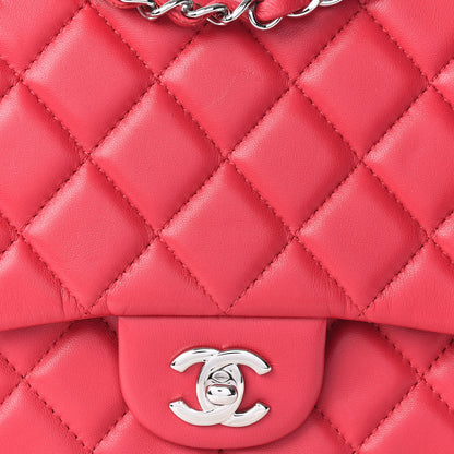 Chanel Lambskin Quilted Jumbo Chanel 3 Flap Dark Pink 11 of 11