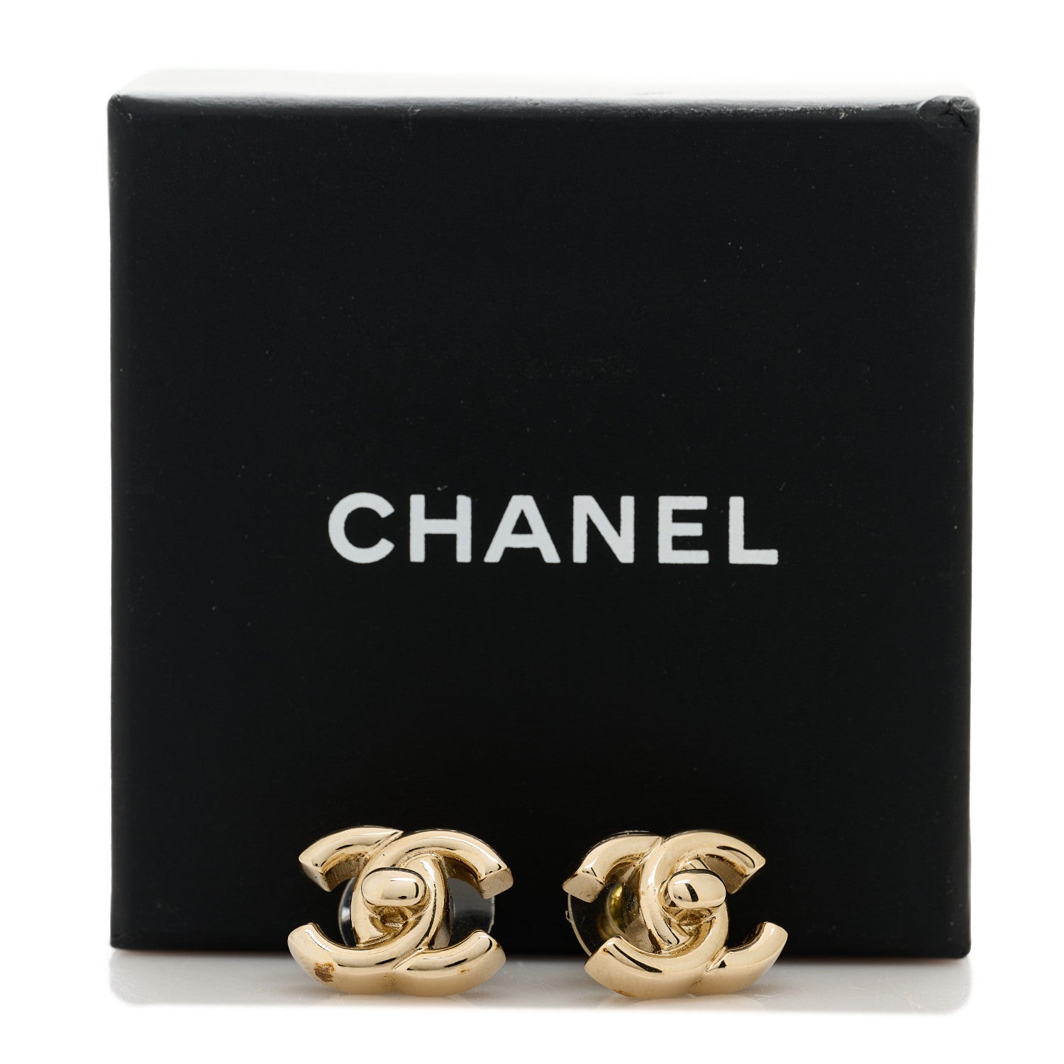 Chanel Metal CC Turnlock Earrings Gold 5 of 5