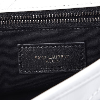 Saint Laurent Crinkled Calfskin Matelasse Monogram Medium Niki Chain Satchel Dirty White 7 of 8