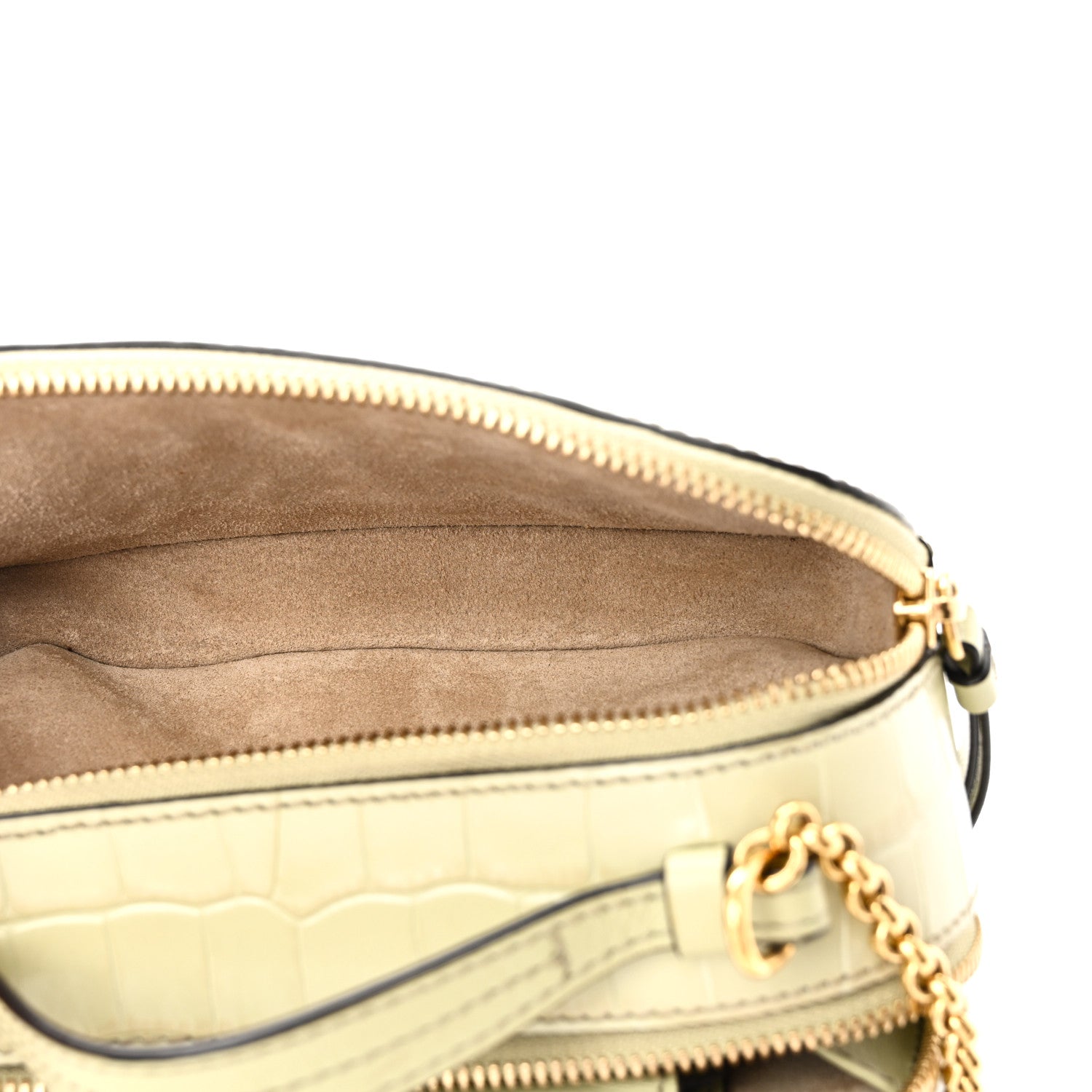 Chloe Calfskin Crocodile Embossed Mini C Vanity Bag Light Eucalyptus 7 of 9