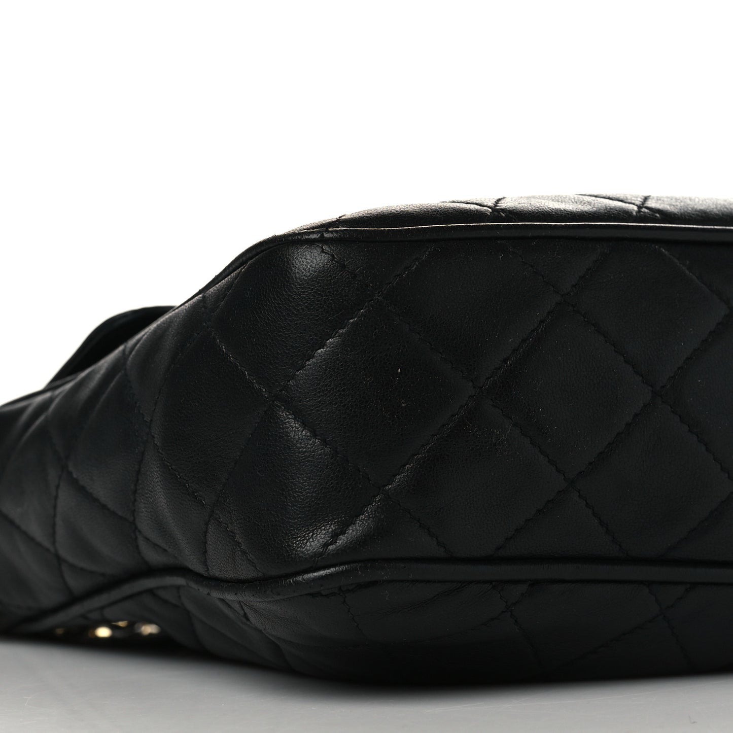 Lambskin Quilted CC Tassel Camera Case Black