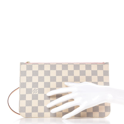 Louis Vuitton Damier Azur Neverfull MM GM Pochette Rose Ballerine 2 of 8