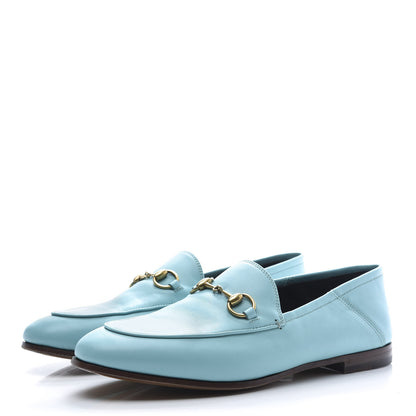 Gucci Lambskin Womens Brixton Horsebit Loafers 37 New Acquamarine 3 of 9
