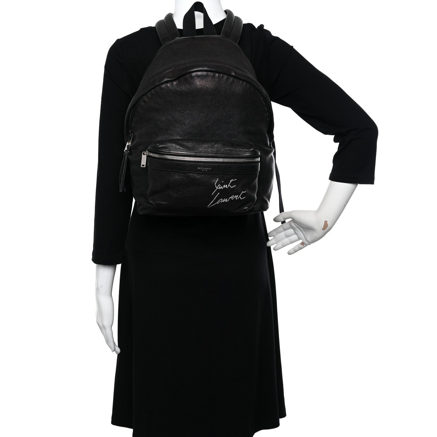 Saint Laurent Lambskin Mini Toy City Backpack Black 2 of 15