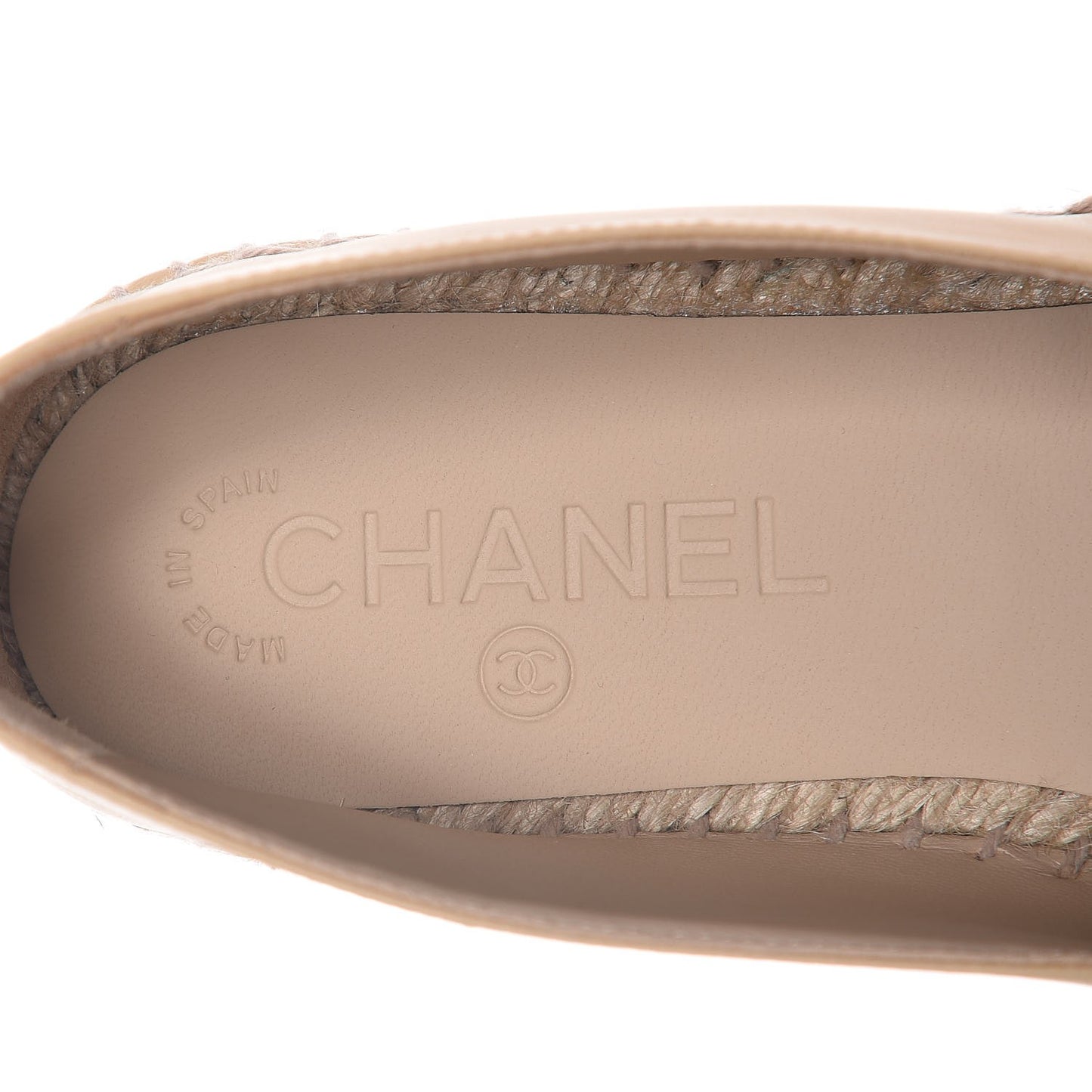 Lambskin CC Espadrilles 38 Beige Black