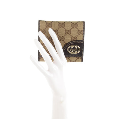 Gucci Monogram Britt Tri Fold Wallet Dark Brown 2 of 7