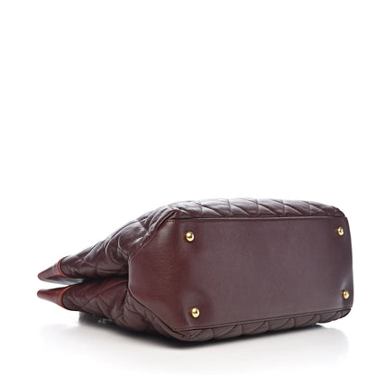 Chanel Calfskin Quilted Medium Soft Elegance Tote Burgundy 4 of 11