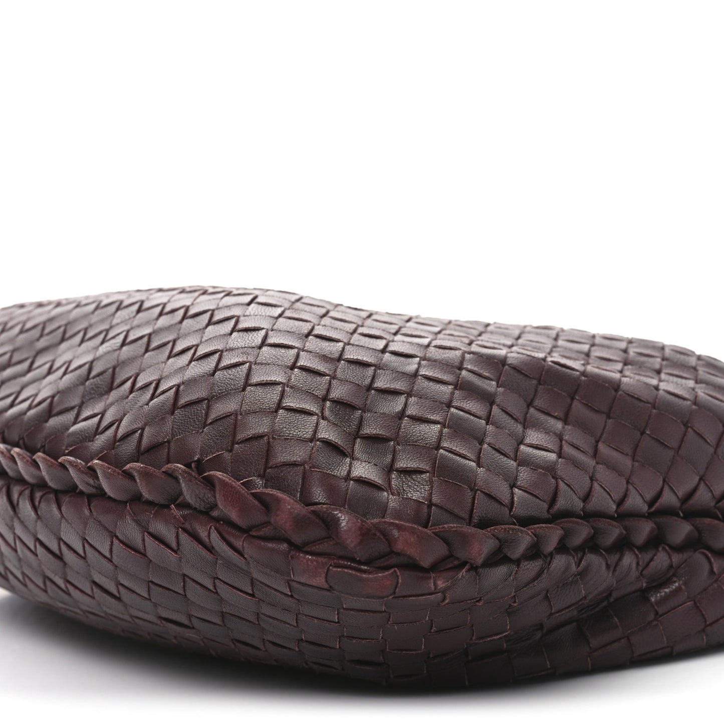 Nappa Intrecciato Medium Veneta Hobo Dark Red