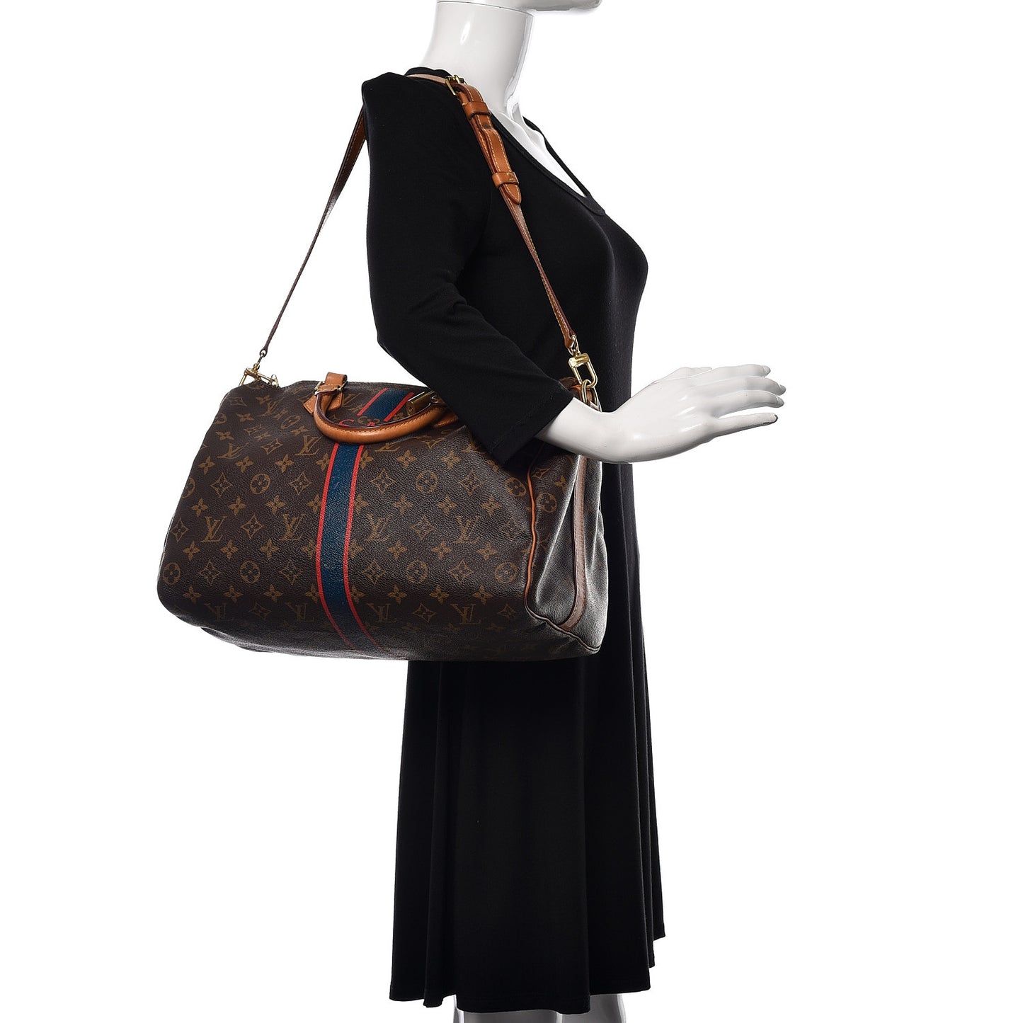 Monogram My LV Heritage Speedy Bandouliere 35 Blue Marine Rouge