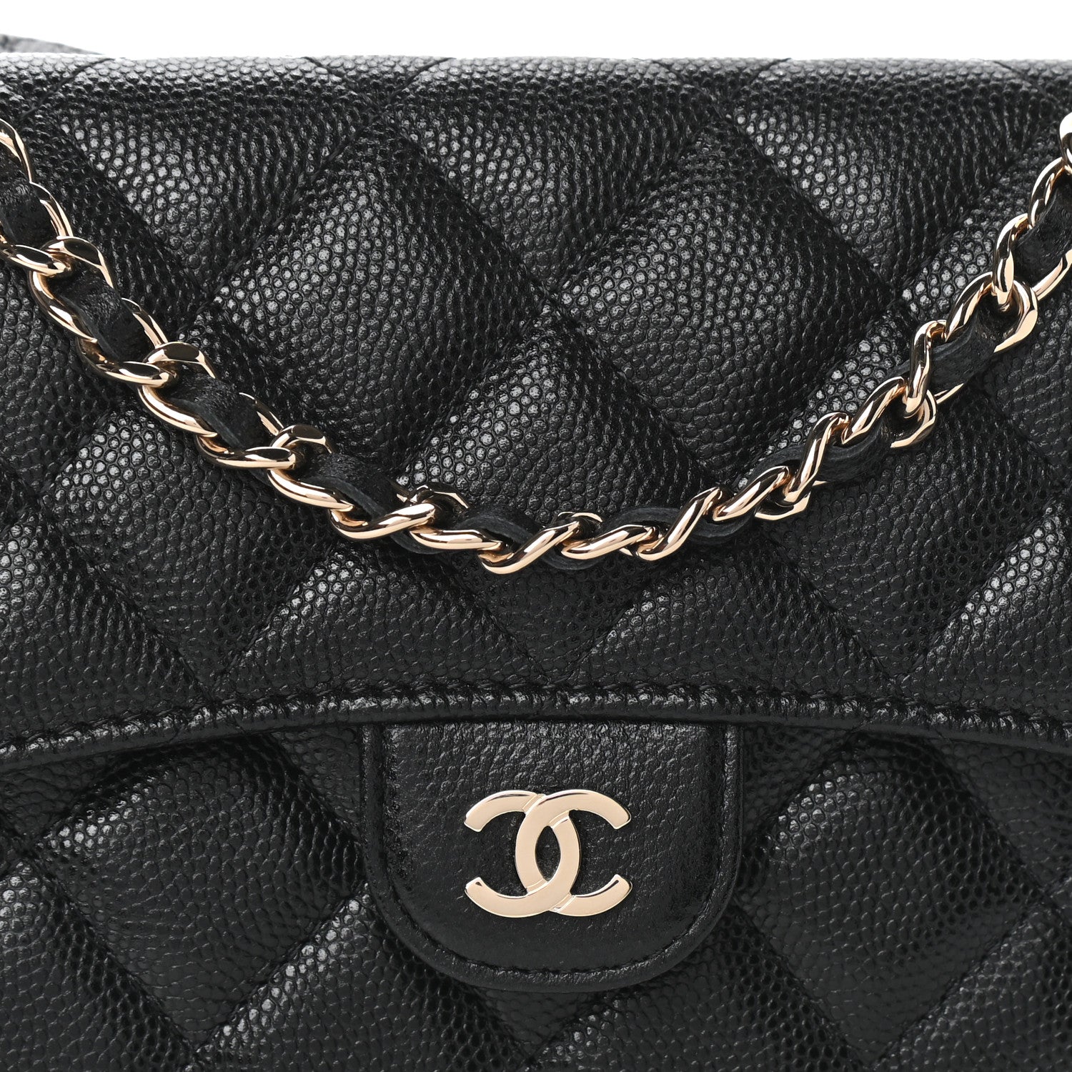 Chanel Caviar Quilted Flap Phone Holder With Chain Black 9 of 11