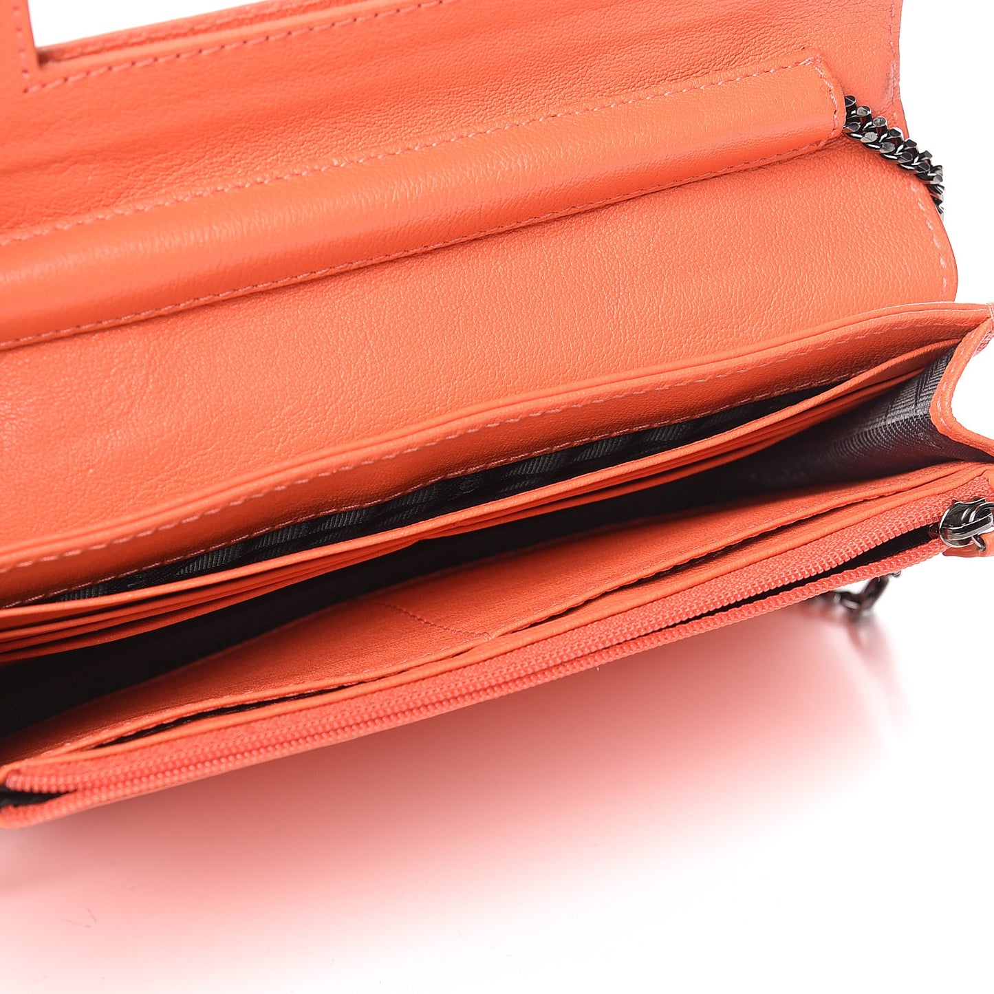 Lambskin PS1 Large Chain Wallet Grapefruit