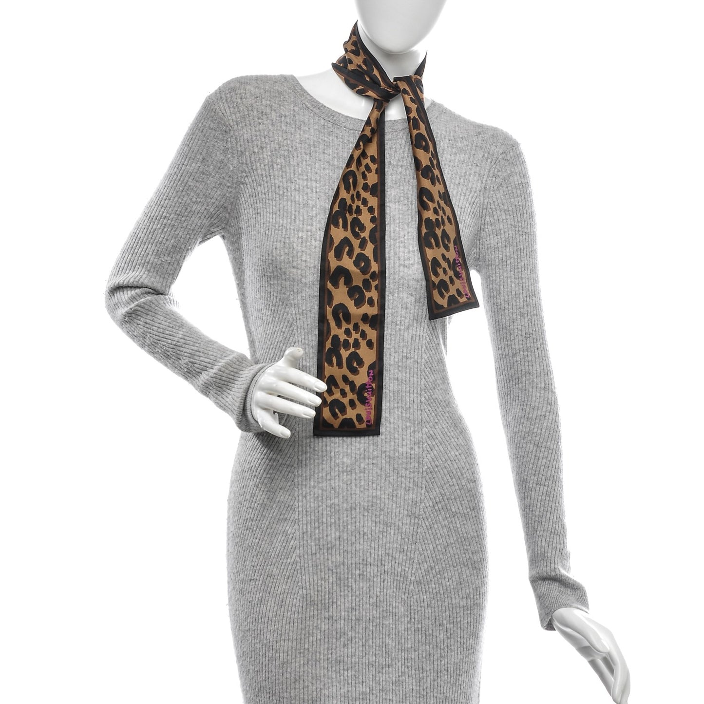 Silk Leopard Bandeau Scarf Marron