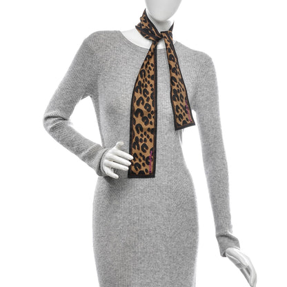 Louis Vuitton Silk Leopard Bandeau Scarf Marron 2 of 4