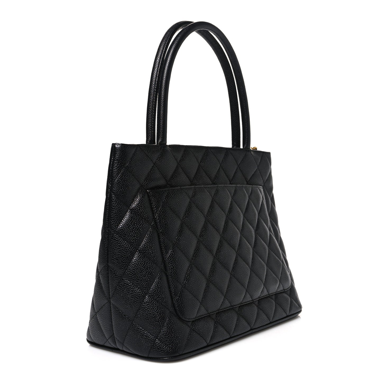 Caviar Quilted Medallion Tote Black