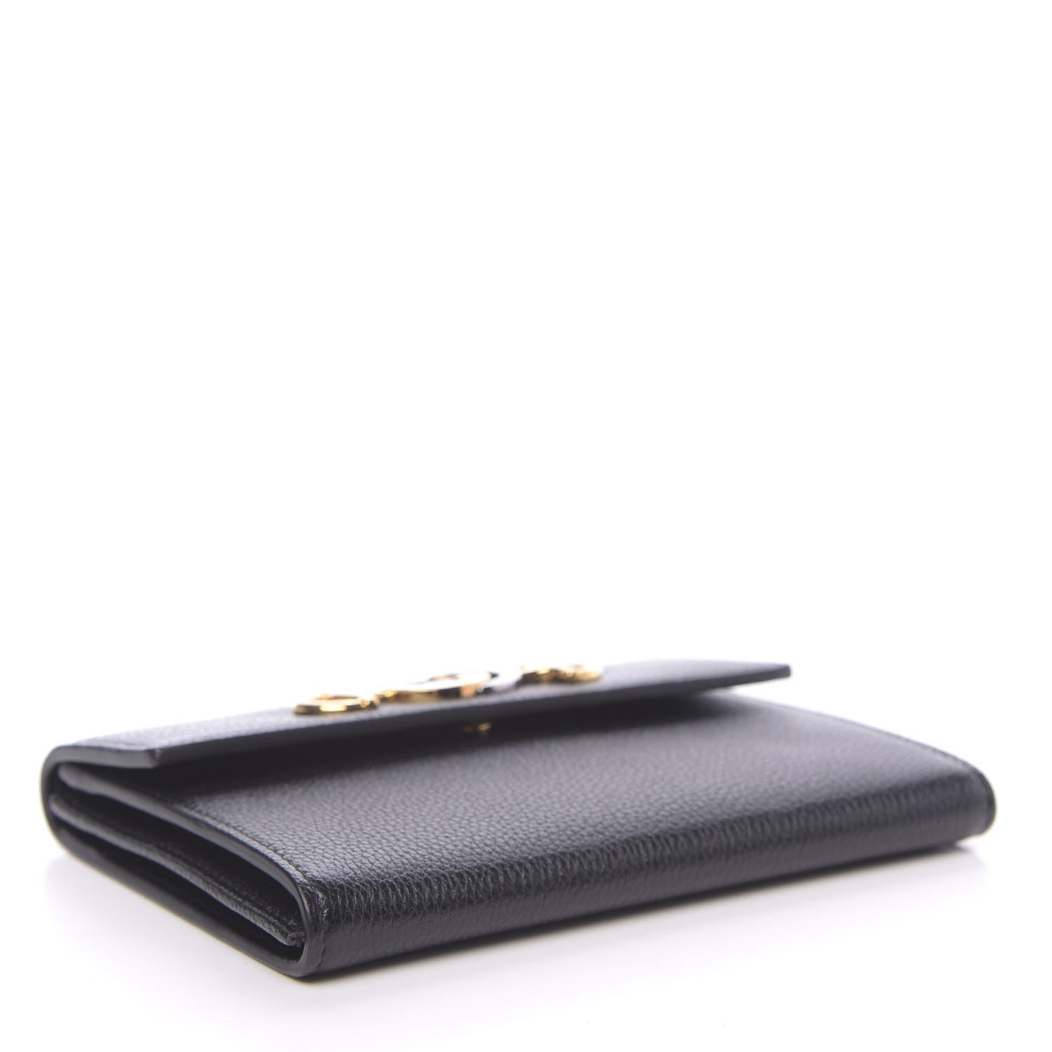 Gucci Grainy Calfskin Zumi Flap Card Case Black 4 of 9