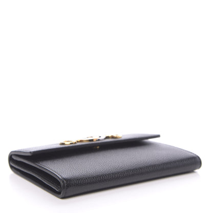 Gucci Grainy Calfskin Zumi Flap Card Case Black 4 of 9