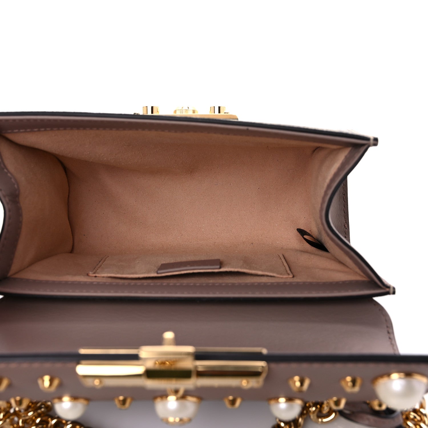 Gucci GG Supreme Monogram Studded Small Padlock Shoulder Bag Porcelain Rose 5 of 10