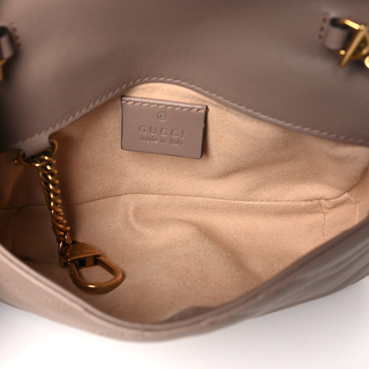 Gucci Calfskin Matelasse Super Mini GG Marmont Shoulder Bag Porcelain Rose 5 of 10