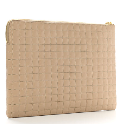 Celine Calfskin Quilted C Charm Pouch Nude 3 of 8