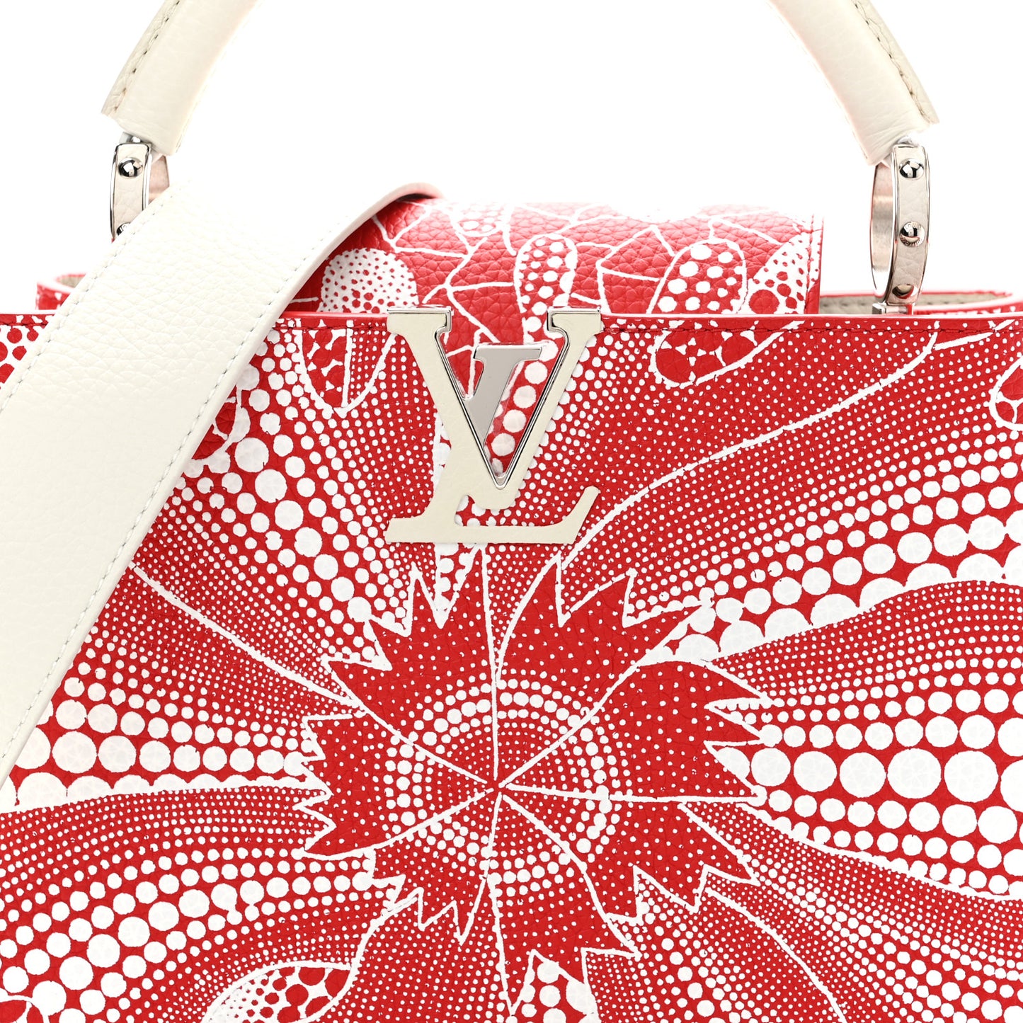 LV X YK Taurillon Psychedelic Flower Capucines BB Rouge
