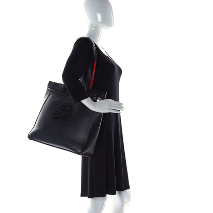 Christian Louboutin Grained Calfskin Studded Tote Black 2 of 17