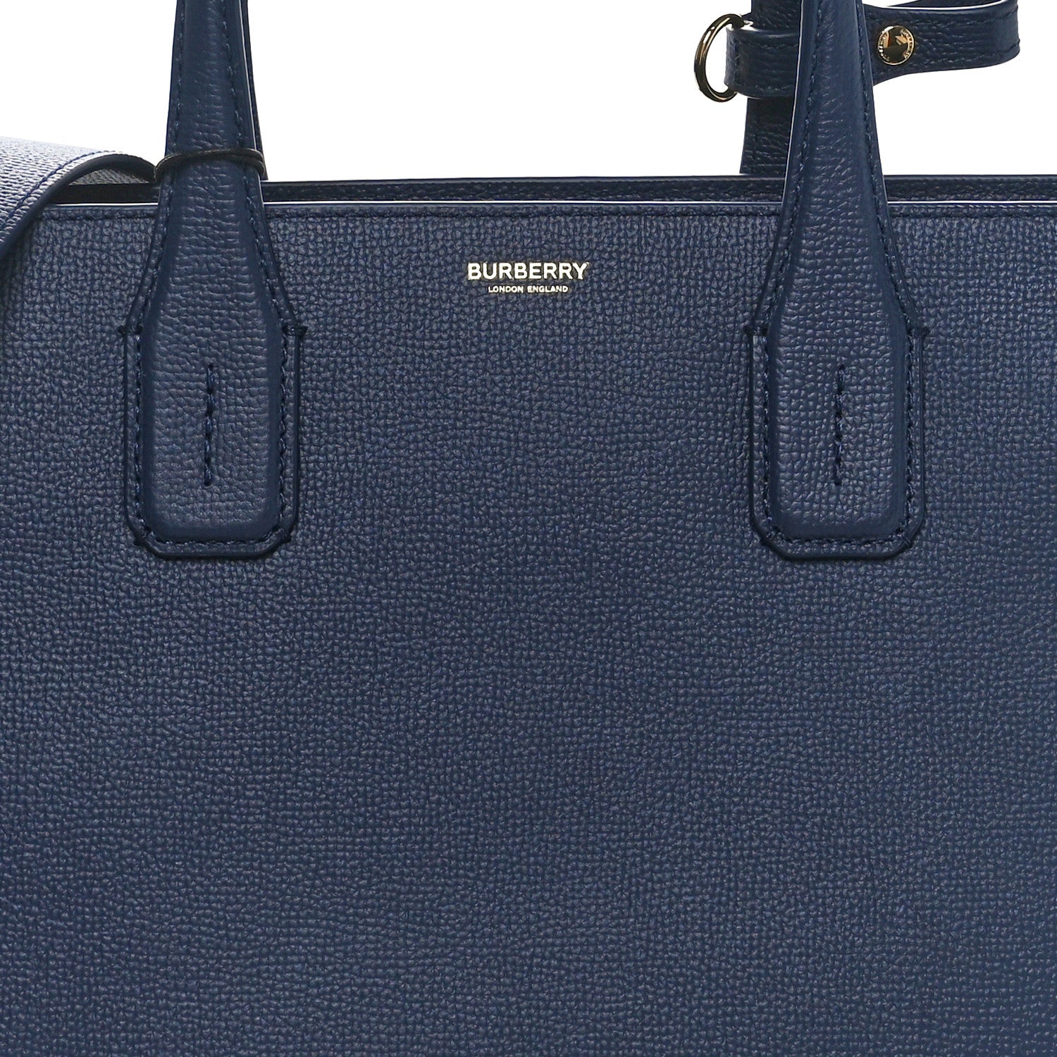 Burberry Derby Calfskin Vintage Check Medium Banner Tote Regency Blue 9 of 11