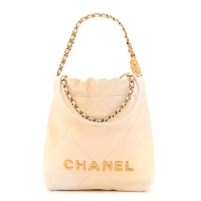 Chanel Pearly Shaded Calfskin Quilted Mini Chanel 22 Ecru Golden 1 of 11