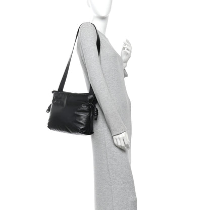 Loewe Shiny Nappa Lambskin Puffer Flamenco Knot Clutch Black 2 of 10