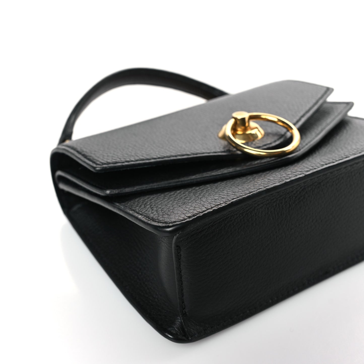 Grained Calfskin Small Amberley Top Handle Crossbody Black
