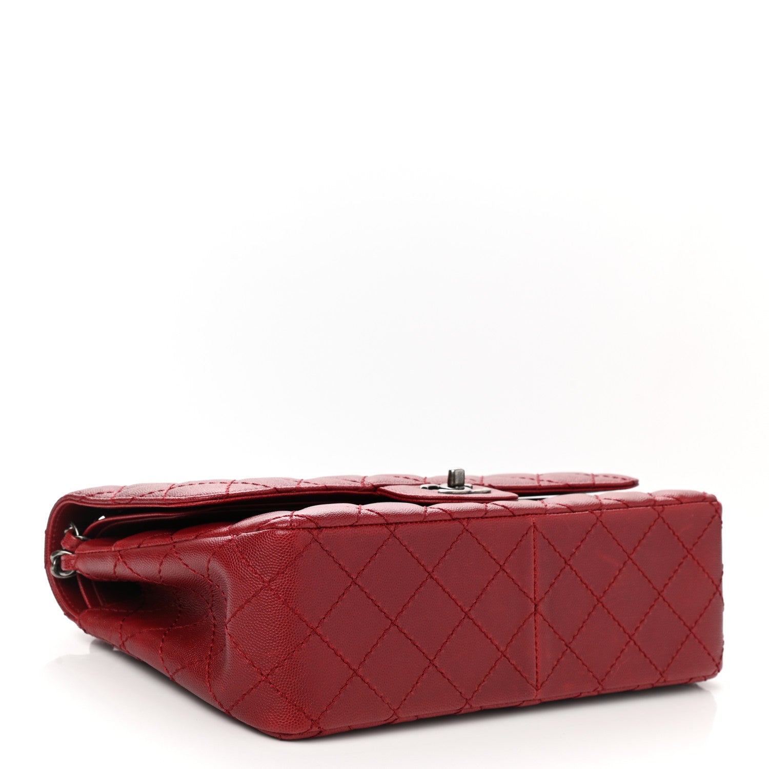 Chanel Caviar Quilted Jumbo Double Flap Dark Red 4 of 12