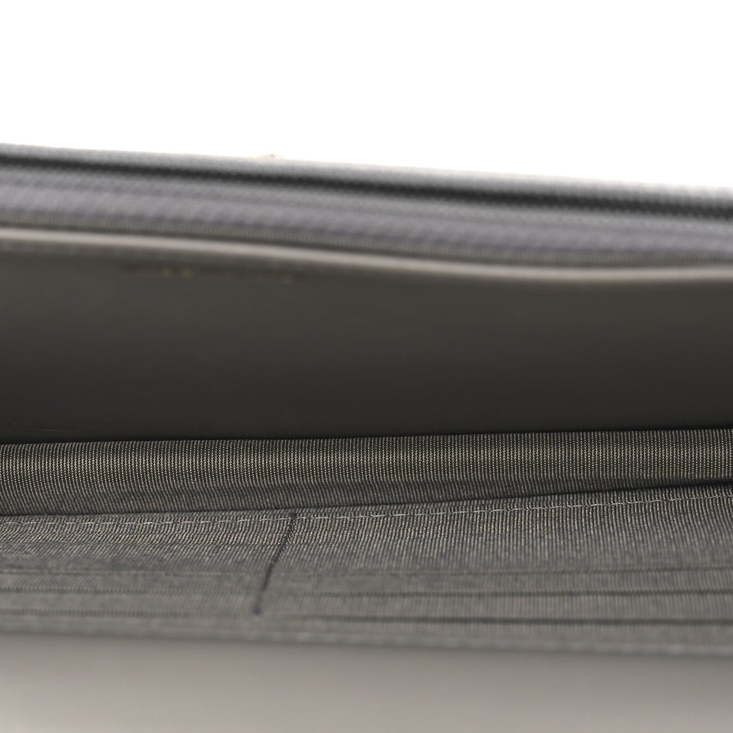 Lambskin Quilted Trendy CC Wallet On Chain WOC Grey