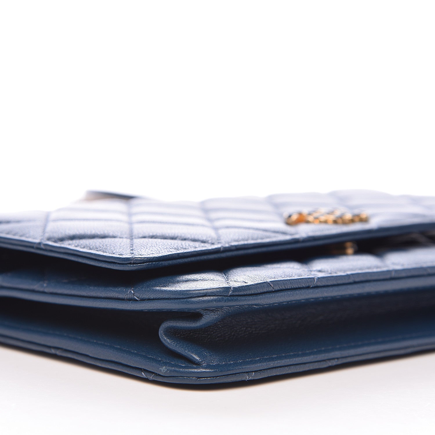 Chanel Goatskin Quilted 19 Wallet On Chain WOC Blue 10 of 14